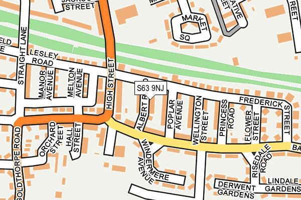 S63 9NJ map - OS OpenMap – Local (Ordnance Survey)