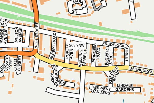 S63 9NW map - OS OpenMap – Local (Ordnance Survey)