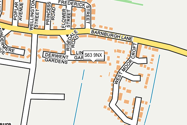 S63 9NX map - OS OpenMap – Local (Ordnance Survey)