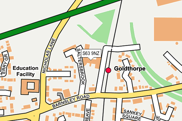 S63 9NZ map - OS OpenMap – Local (Ordnance Survey)