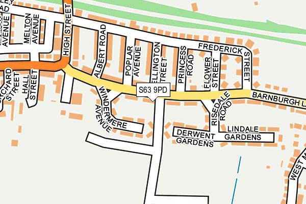 S63 9PD map - OS OpenMap – Local (Ordnance Survey)