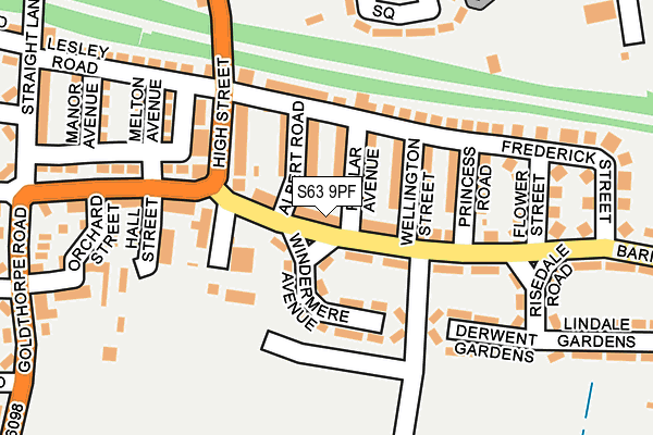 S63 9PF map - OS OpenMap – Local (Ordnance Survey)