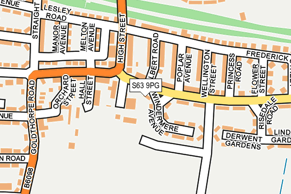 S63 9PG map - OS OpenMap – Local (Ordnance Survey)