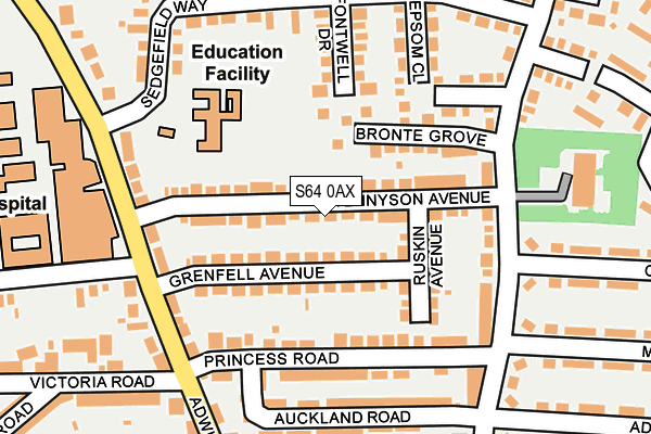 S64 0AX map - OS OpenMap – Local (Ordnance Survey)