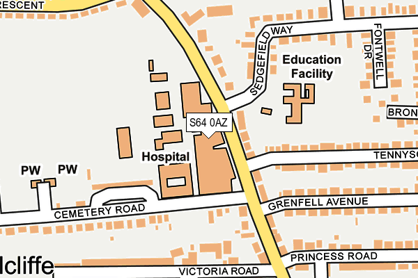 S64 0AZ map - OS OpenMap – Local (Ordnance Survey)