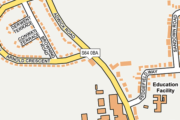 S64 0BA map - OS OpenMap – Local (Ordnance Survey)