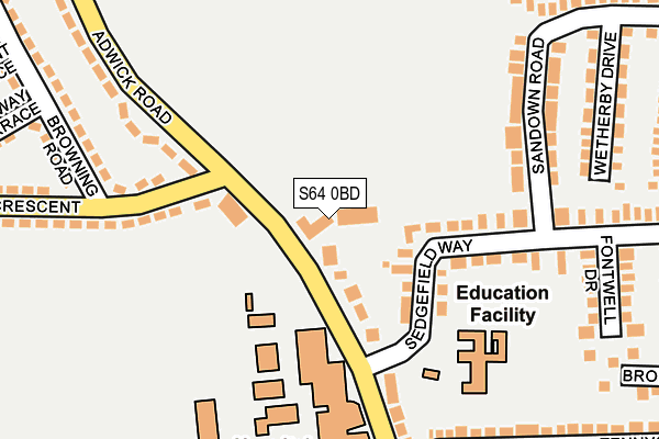 S64 0BD map - OS OpenMap – Local (Ordnance Survey)