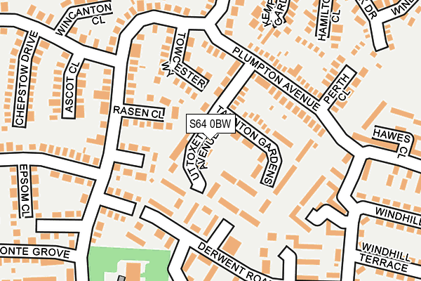 S64 0BW map - OS OpenMap – Local (Ordnance Survey)