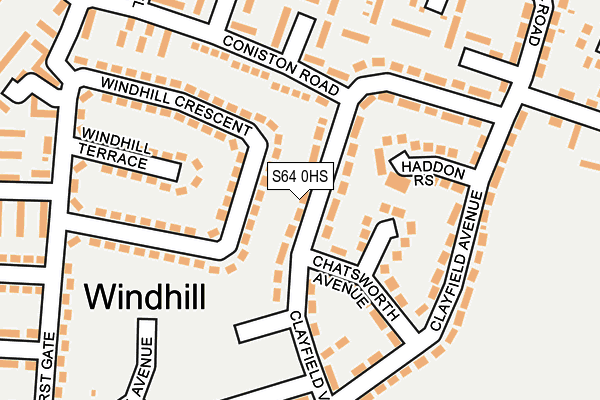 S64 0HS map - OS OpenMap – Local (Ordnance Survey)