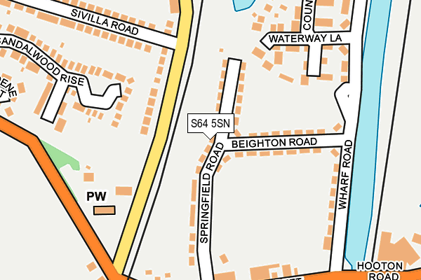 S64 5SN map - OS OpenMap – Local (Ordnance Survey)