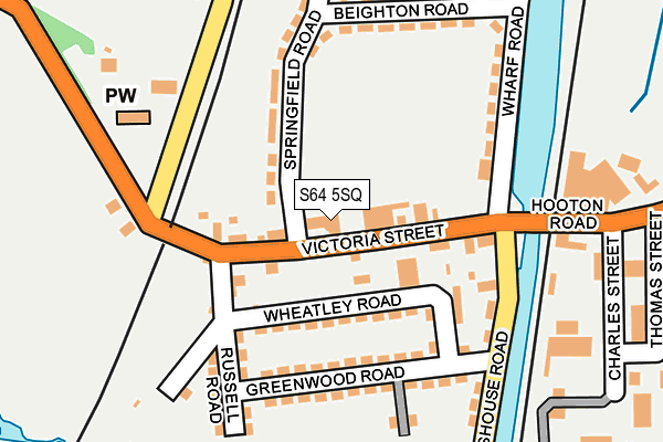 S64 5SQ map - OS OpenMap – Local (Ordnance Survey)