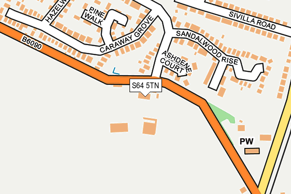 S64 5TN map - OS OpenMap – Local (Ordnance Survey)