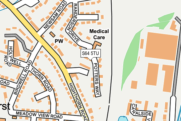 S64 5TU map - OS OpenMap – Local (Ordnance Survey)