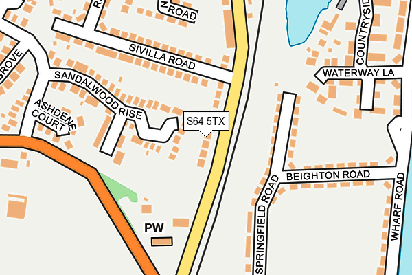 S64 5TX map - OS OpenMap – Local (Ordnance Survey)