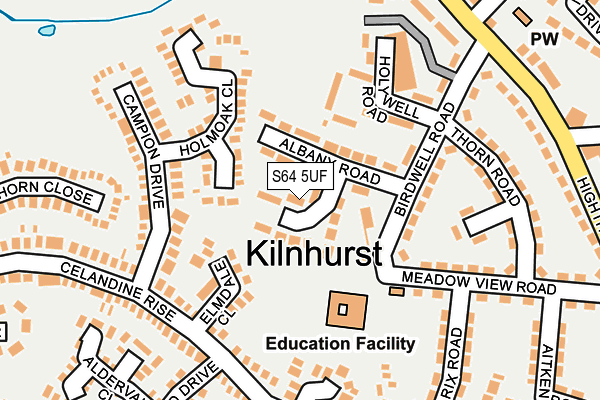 S64 5UF map - OS OpenMap – Local (Ordnance Survey)