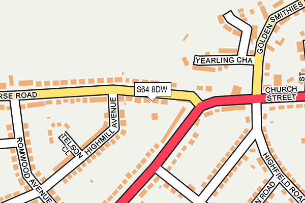 S64 8DW map - OS OpenMap – Local (Ordnance Survey)