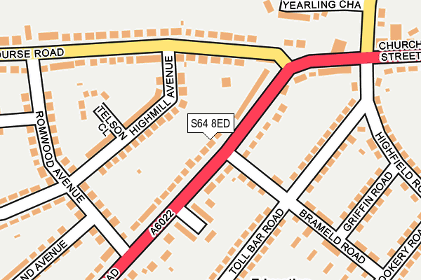 S64 8ED map - OS OpenMap – Local (Ordnance Survey)