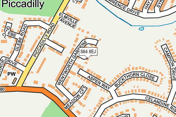 S64 8EJ map - OS OpenMap – Local (Ordnance Survey)
