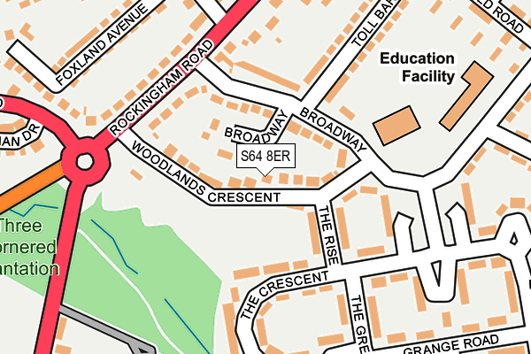 S64 8ER map - OS OpenMap – Local (Ordnance Survey)