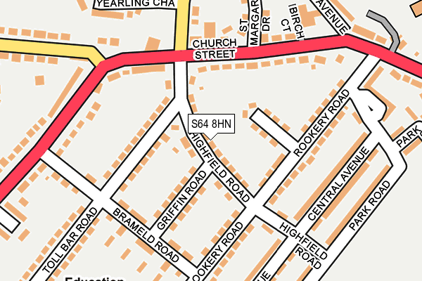 S64 8HN map - OS OpenMap – Local (Ordnance Survey)