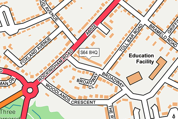 S64 8HQ map - OS OpenMap – Local (Ordnance Survey)