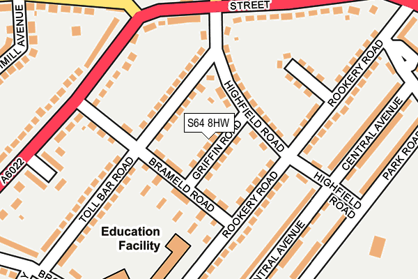 S64 8HW map - OS OpenMap – Local (Ordnance Survey)