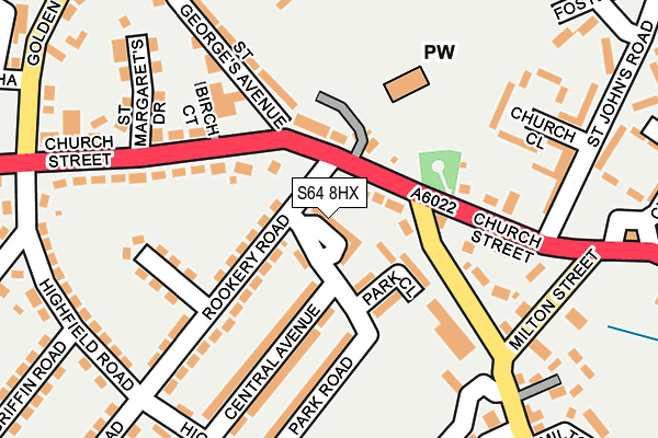 S64 8HX map - OS OpenMap – Local (Ordnance Survey)