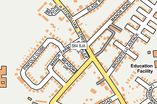 S64 8JA map - OS OpenMap – Local (Ordnance Survey)