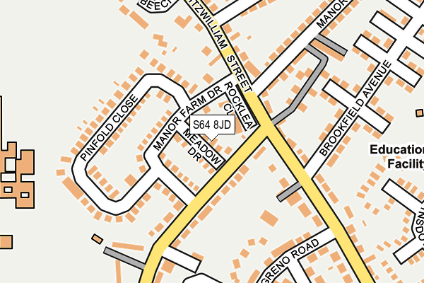 S64 8JD map - OS OpenMap – Local (Ordnance Survey)