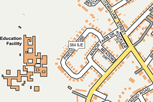 S64 8JE map - OS OpenMap – Local (Ordnance Survey)