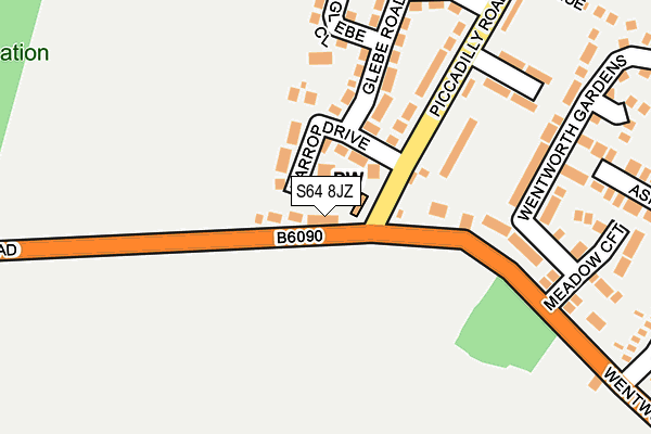 S64 8JZ map - OS OpenMap – Local (Ordnance Survey)