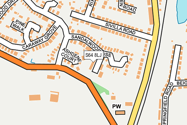 S64 8LJ map - OS OpenMap – Local (Ordnance Survey)