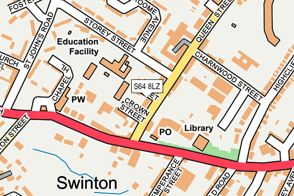 S64 8LZ map - OS OpenMap – Local (Ordnance Survey)