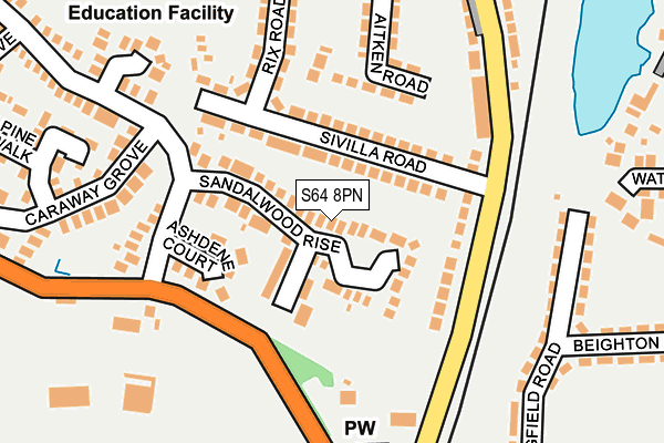 S64 8PN map - OS OpenMap – Local (Ordnance Survey)