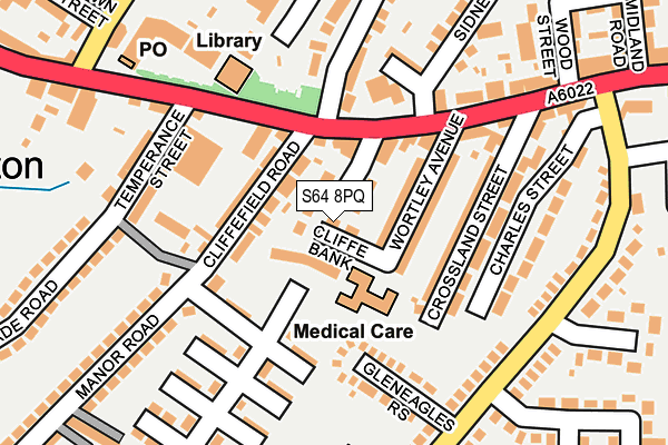 S64 8PQ map - OS OpenMap – Local (Ordnance Survey)