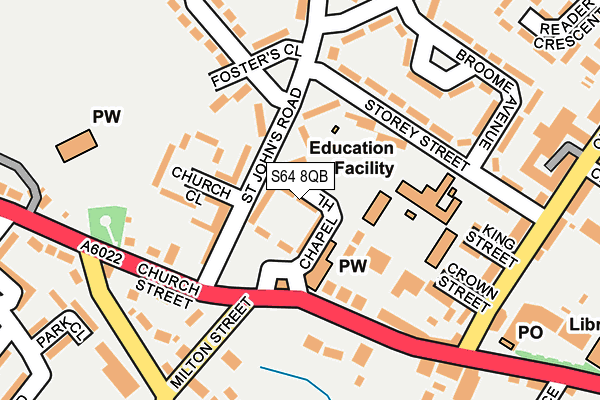 S64 8QB map - OS OpenMap – Local (Ordnance Survey)