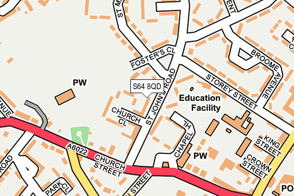 S64 8QD map - OS OpenMap – Local (Ordnance Survey)