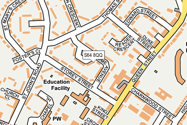 S64 8QQ map - OS OpenMap – Local (Ordnance Survey)