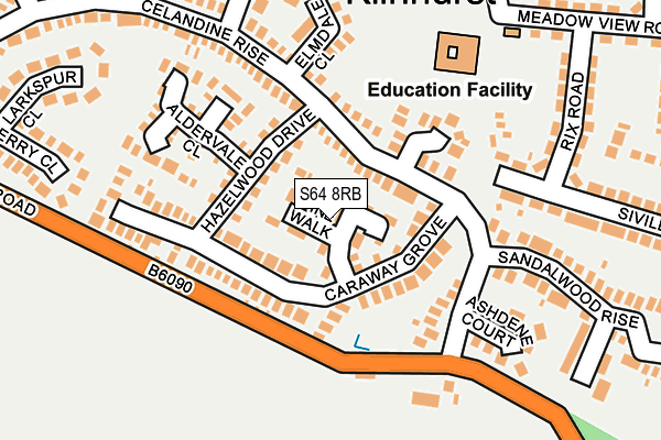 S64 8RB map - OS OpenMap – Local (Ordnance Survey)