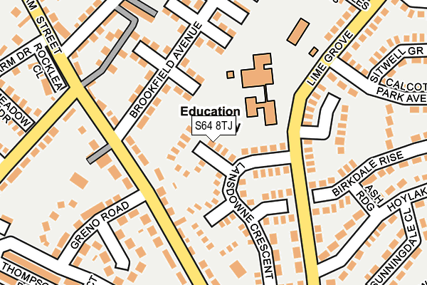 S64 8TJ map - OS OpenMap – Local (Ordnance Survey)