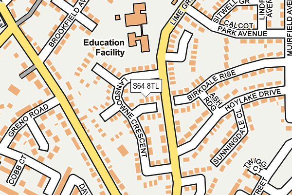 S64 8TL map - OS OpenMap – Local (Ordnance Survey)