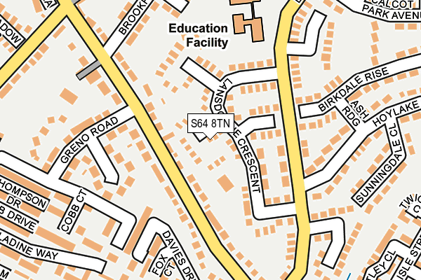 S64 8TN map - OS OpenMap – Local (Ordnance Survey)