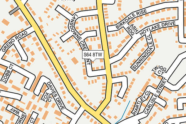 S64 8TW map - OS OpenMap – Local (Ordnance Survey)