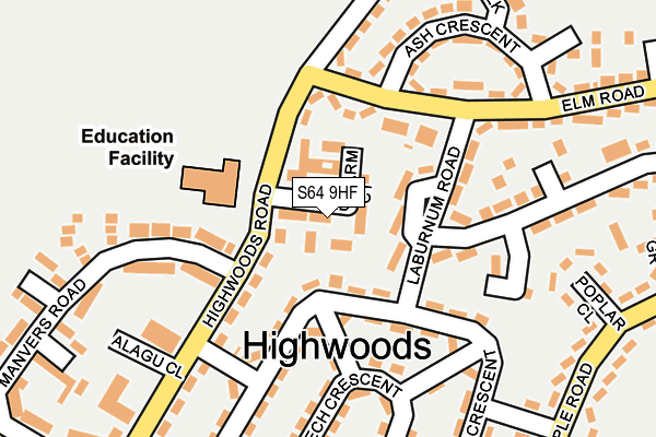 S64 9HF map - OS OpenMap – Local (Ordnance Survey)