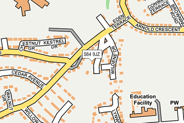 S64 9JZ map - OS OpenMap – Local (Ordnance Survey)