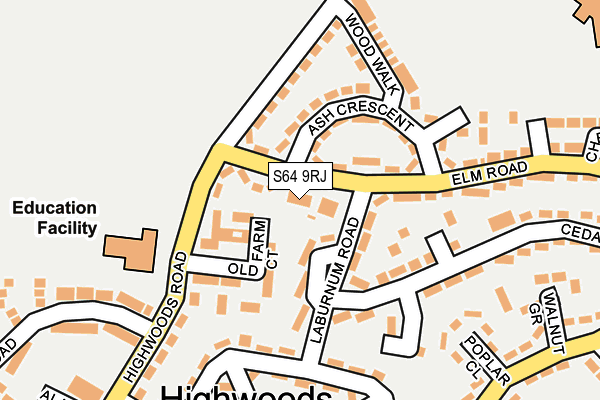 S64 9RJ map - OS OpenMap – Local (Ordnance Survey)