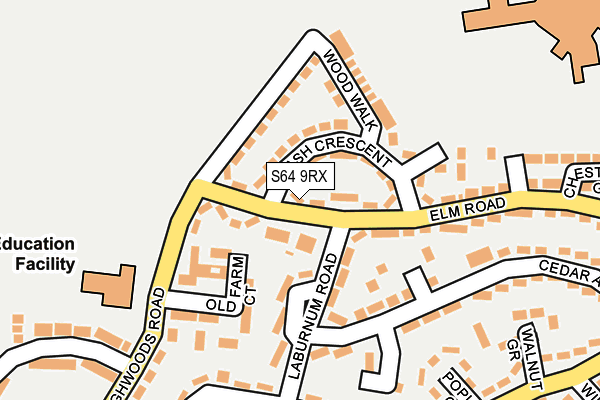 S64 9RX map - OS OpenMap – Local (Ordnance Survey)