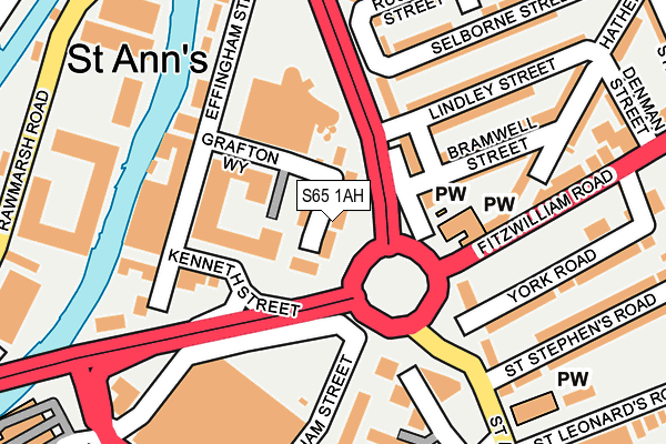 S65 1AH map - OS OpenMap – Local (Ordnance Survey)