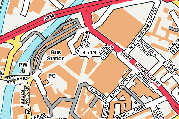 S65 1AL map - OS OpenMap – Local (Ordnance Survey)