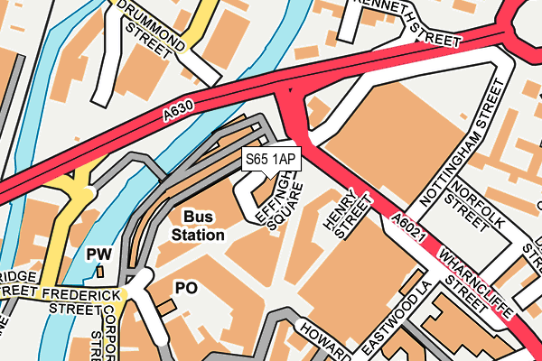 S65 1AP map - OS OpenMap – Local (Ordnance Survey)